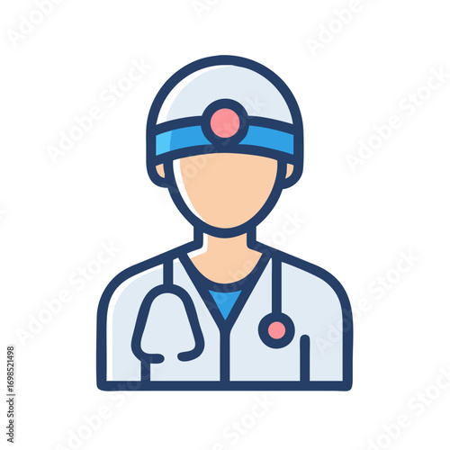 Illustration of a healthcare worker with stethoscope on black background