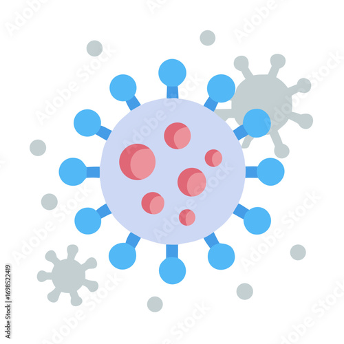 Microscopic view of pathogens floating isolated on a black background