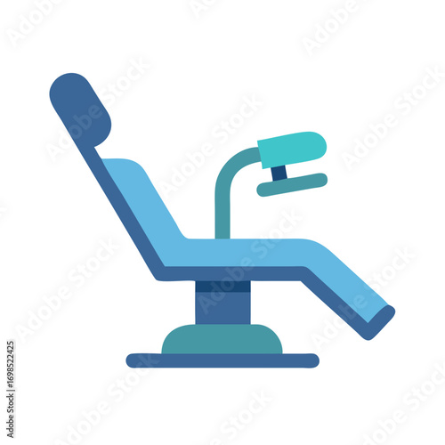 Modern dental chair isolated over black background illustration
