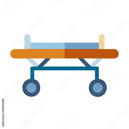 Medical stretcher cart on black background for hospital use