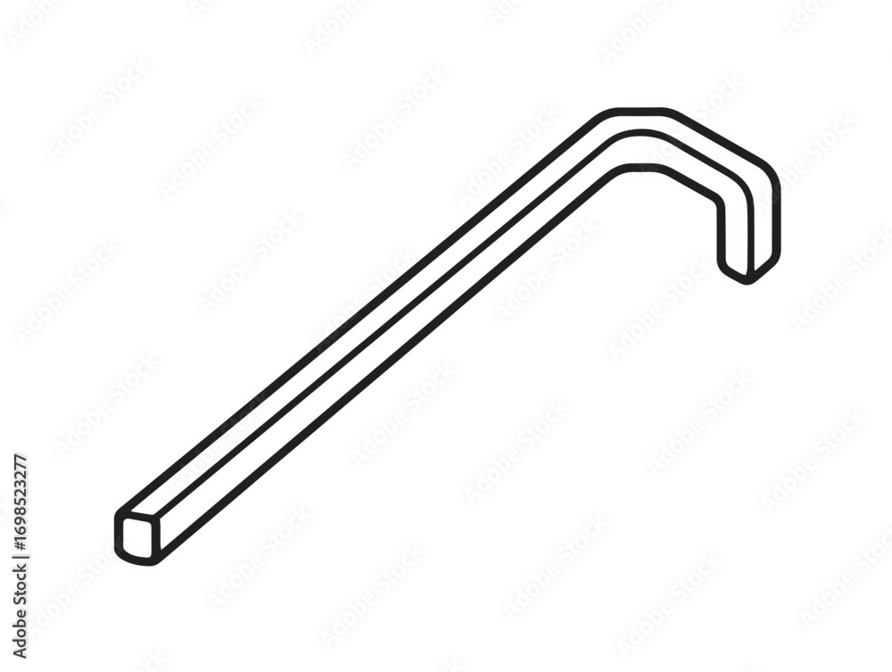 Fototapeta premium Elegant hex key illustration in stylish 2D line art