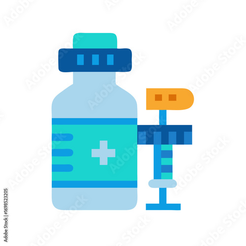 Medical bottle with clamp vector illustration icon design