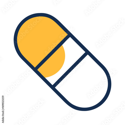Modern flat design of capsule for pharmaceutical industry