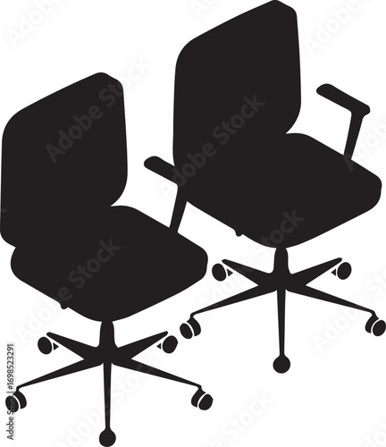 Collection of office chairs in silhouette