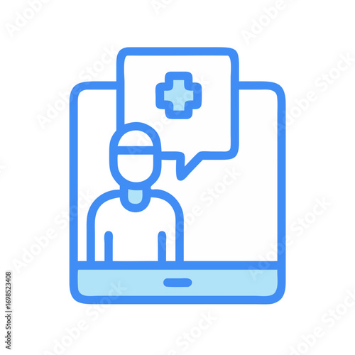 Digital healthcare consultation on a mobile device screen
