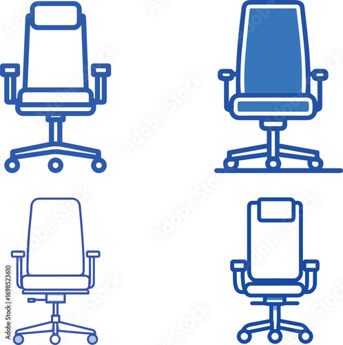 Collection of four modern office chair silhouettes