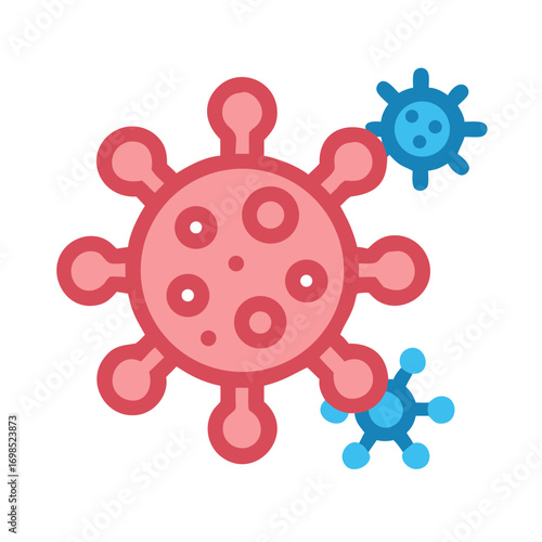Stylized virus pathogens, medical icon for healthcare crisis situations