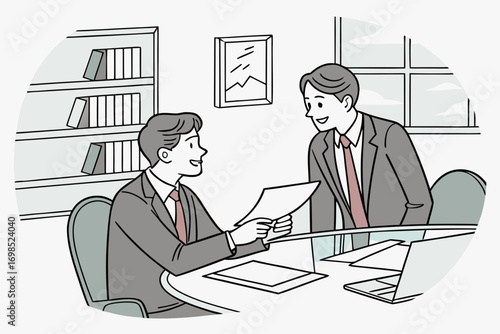 business people working, with office supplies around	