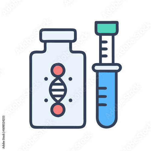 Genetic testing laboratory illustration for scientific research and development