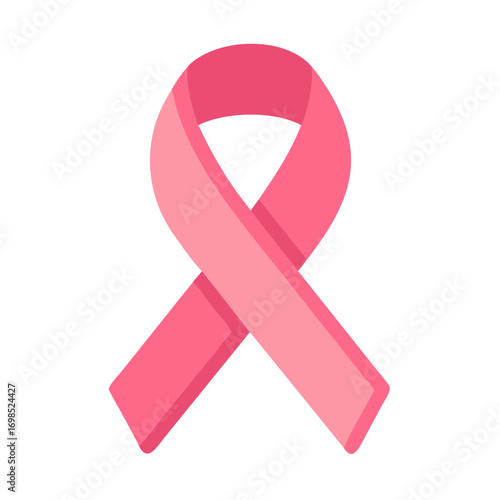 Simple pink ribbon emblem on black background