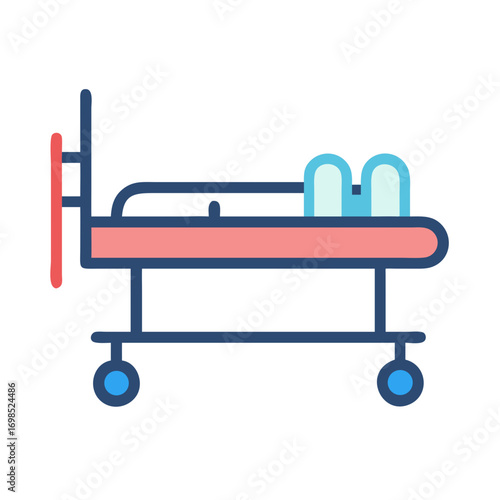 Medical Examination Table Isolated on Black Background Illustration