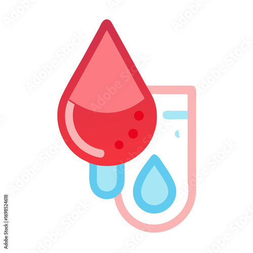 Stylized blood drop with test tube vector illustration