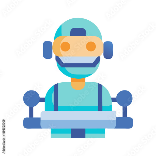 Flat Vector Illustration of a Medical Worker Character