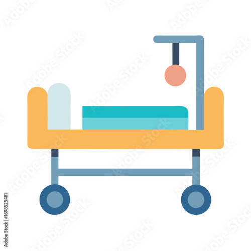 Hospital bed vector illustration on black background icon design