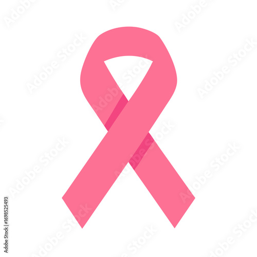Pink ribbon on black backdrop symbolizing breast cancer awareness