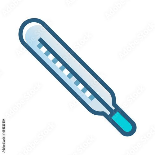Isolated clinical mercury thermometer illustration over black background