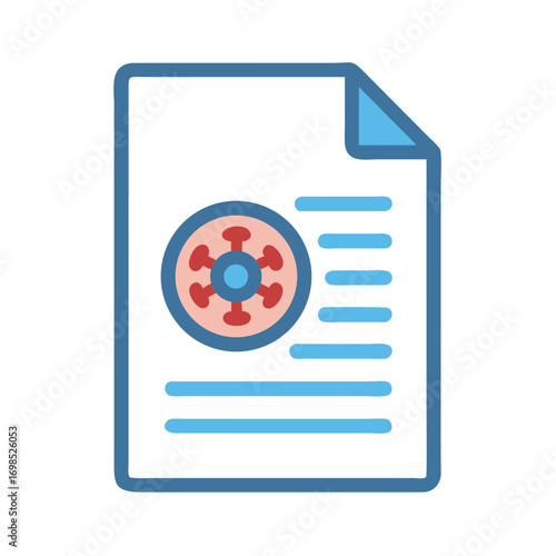 Coronavirus report document in flat design, covid health theme
