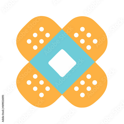 Colorful adhesive bandage cross on a black background illustration