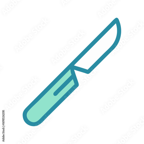 Minimalist scalpel illustration isolated on black background visual element