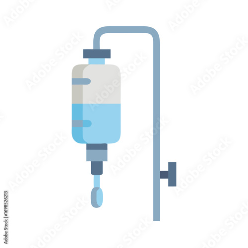 Illustration of IV drip infusion bag and stand