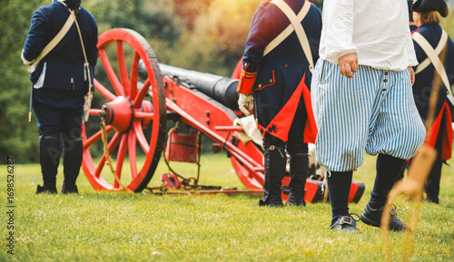 historic reconstition military group on plaine d'abraham.