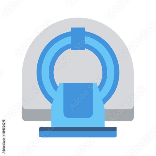 Flat illustration of a medical CT scan machine