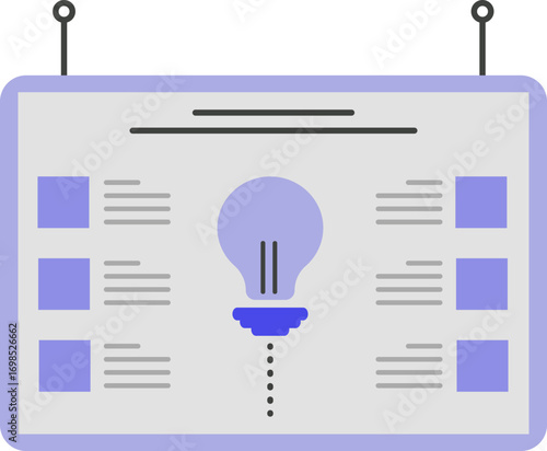 Lightbulb Idea on a Gray Board with Text and Images.