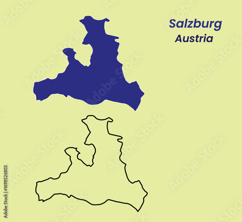 Map of Austria, Map of Austria states Vector Illustration, Burgenland, Carinthia, Lower Austria, Upper Austria, Salzburg, Styria, Tyrol (Tirol), Vorarlberg, Vienna.
