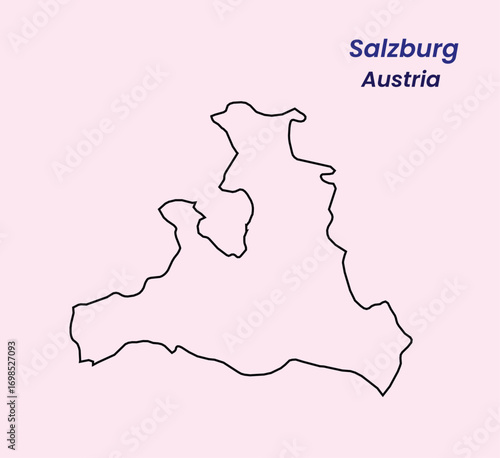 Map of Austria, Map of Austria states Vector Illustration, Burgenland, Carinthia, Lower Austria, Upper Austria, Salzburg, Styria, Tyrol (Tirol), Vorarlberg, Vienna.
