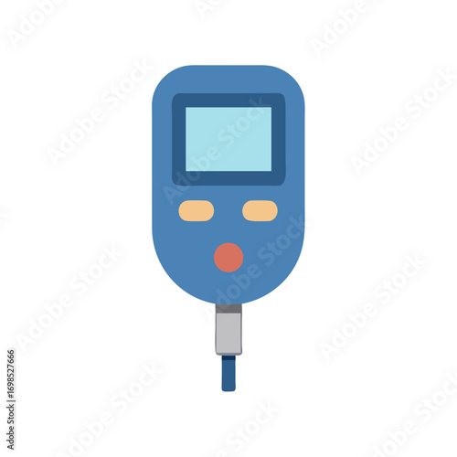 Cartoon style handheld meter on black background for testing
