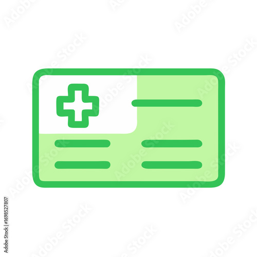 Medical insurance card illustration with health symbol graphic design