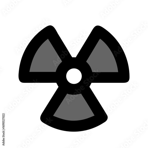 Simple radiation symbol against dark background with modern style