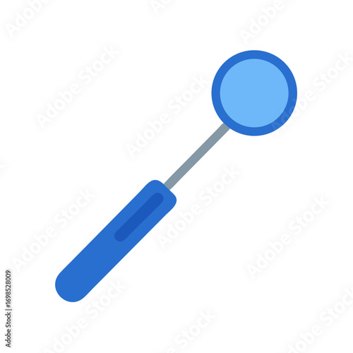 Simple dental mirror isolated on black background for health