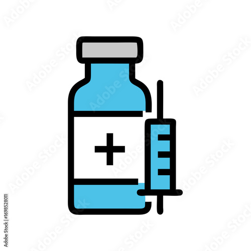 Medical vial vector illustration on a dark background