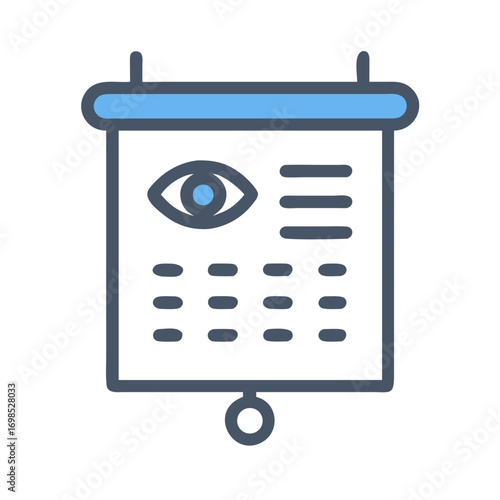 Simple eye chart presentation icon on a black background