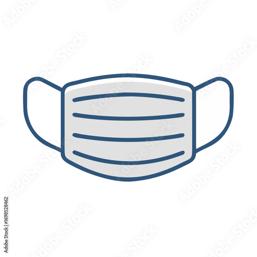 Medical face mask flat vector icon on black background