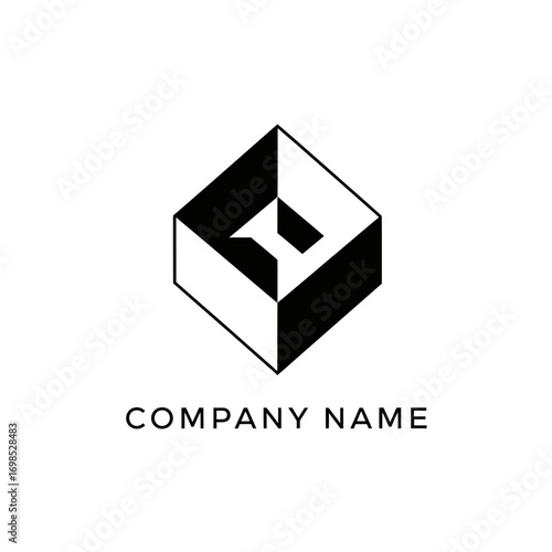 Abstract Geometric Logo Design with Letter G in a Cube Shape.