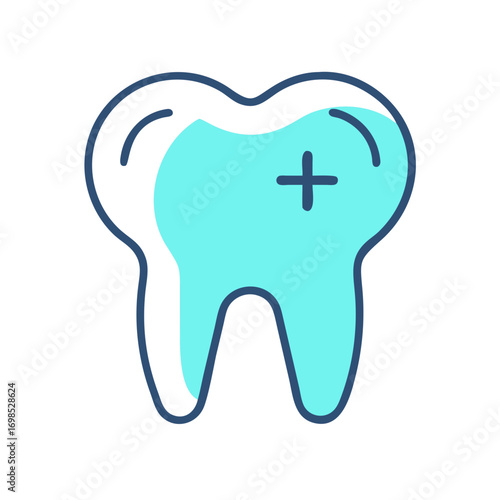 Stylized tooth graphic symbolizing dentistry, health, and oral care