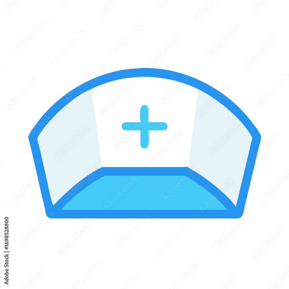 Fototapeta premium Simple graphic icon of a traditional white nurse cap