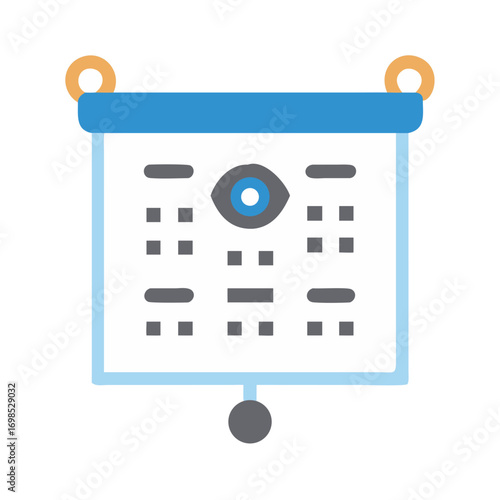 Eye chart representation for vision testing, ophthalmology and optometry