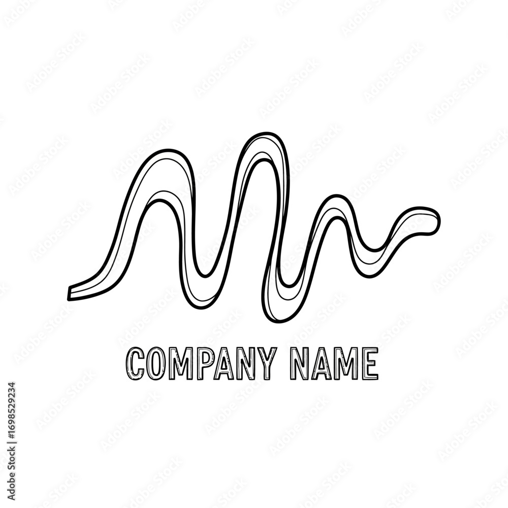 Obraz premium Abstract wavy lines logo design concept.