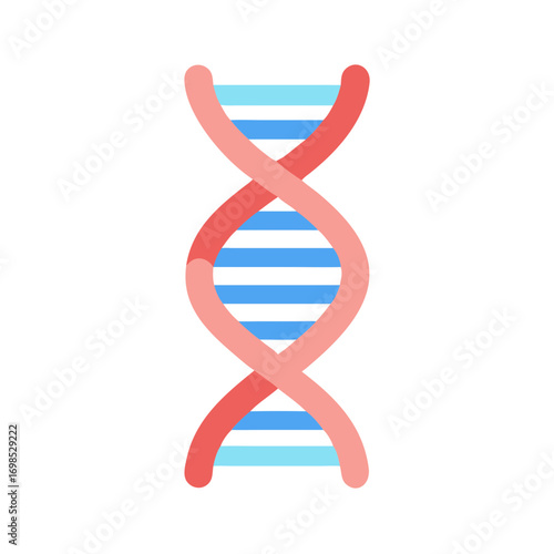 Abstract flat design DNA structure on a black background
