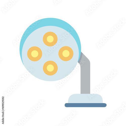 Flat style operating room lamp for medical procedures