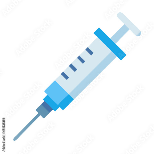 Graphic syringe illustration against a dark background for medical use