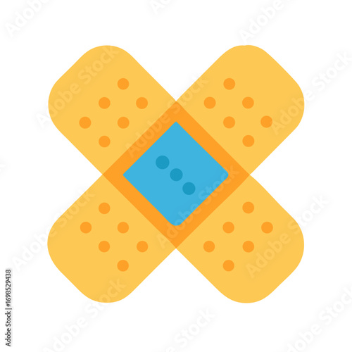 Adhesive bandage with center pad on black background