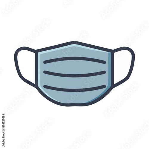 Stylized medical face mask on a black background