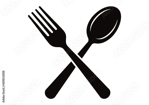 WebElegant crossed fork and spoon design perfect for restaurant logos, culinary arts websites, or food blog branding with a modern minimalist aesthetic for a sophisticated dining experience