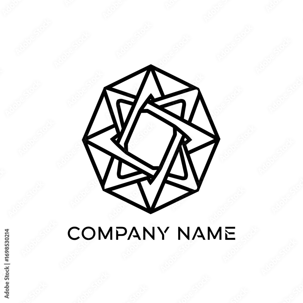 Fototapeta premium Geometric starburst logo design abstract symbol.