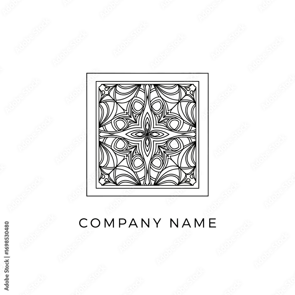 Fototapeta premium Intricate symmetrical design within a square frame representing elegance and artistry.