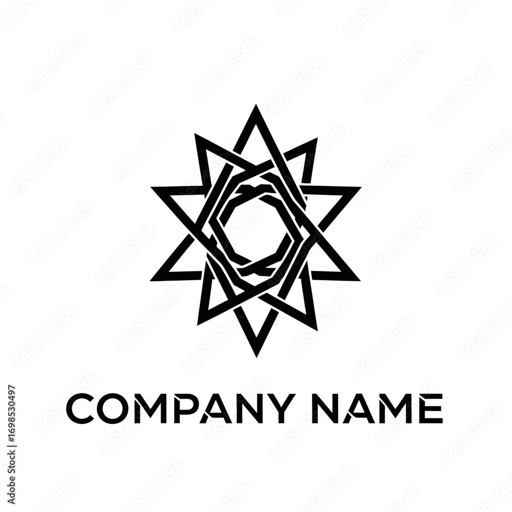 Fototapeta premium Intricate Intertwined Star Design.